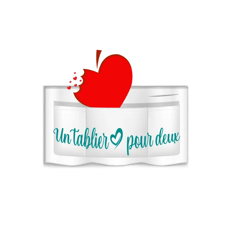 Logo de l'application de rencontre "1 tablier pour 2" création de gaelle garrabos, g-tacom